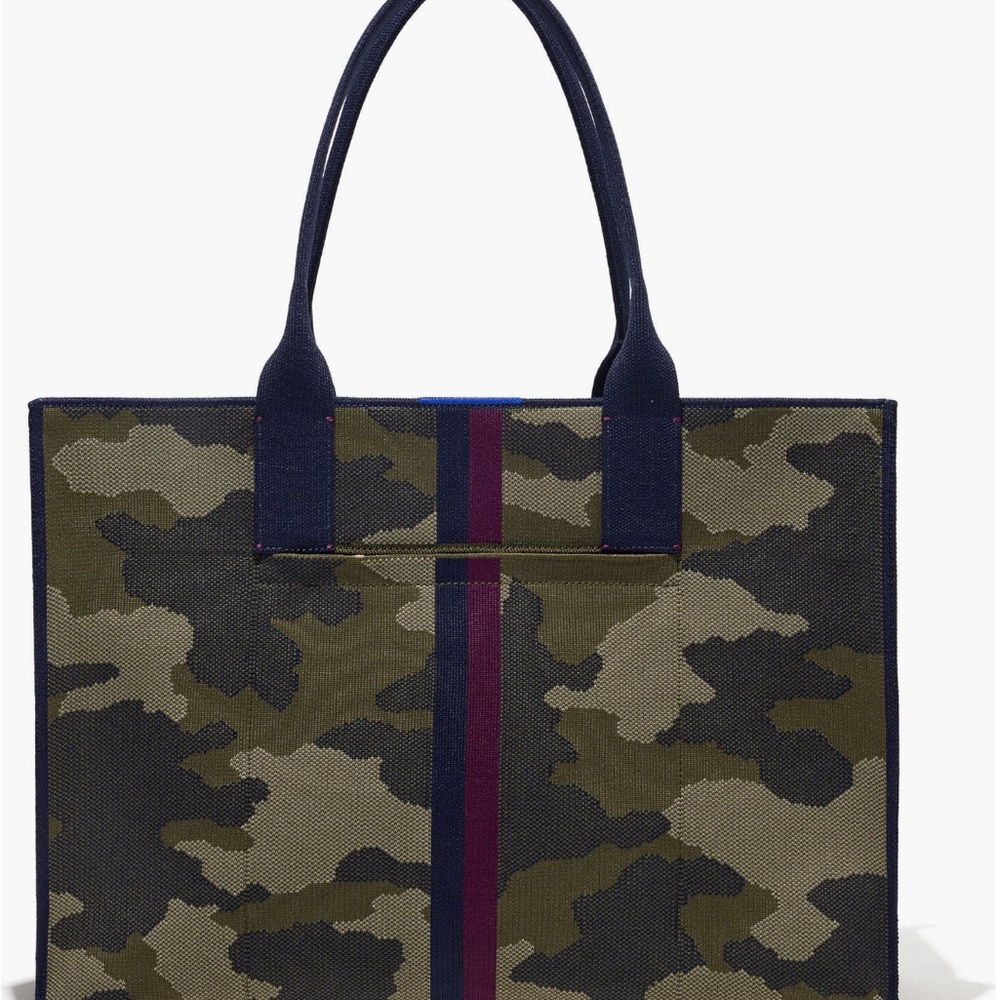 Camo Tote with Bold Stripes